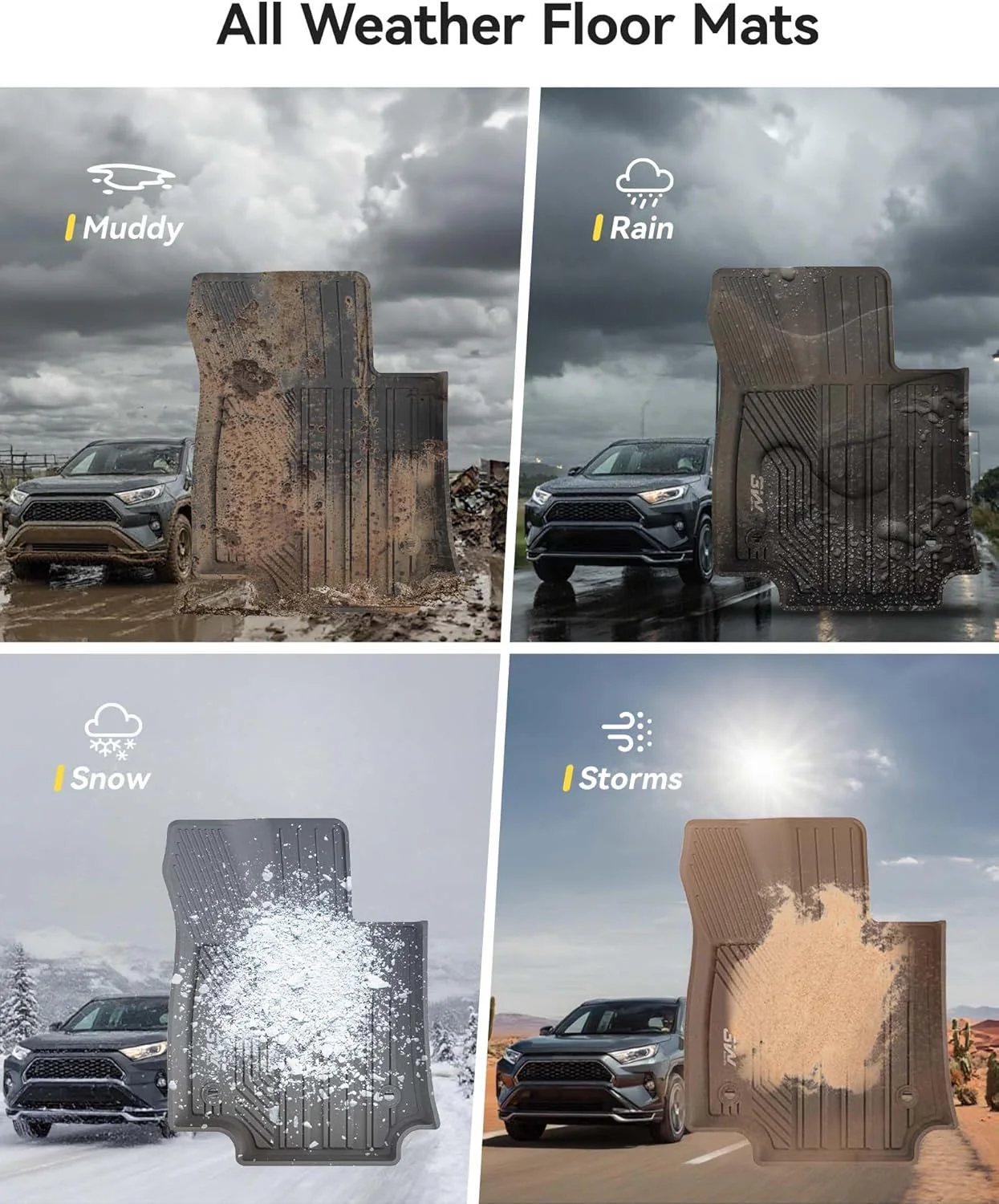 أدريان برو - دعاسات الأمامية سيارة تويوتا راف 4 (بنزين فقط - غير مناسبة للهايبرد) لسنوات 2019-2025 - Image 12