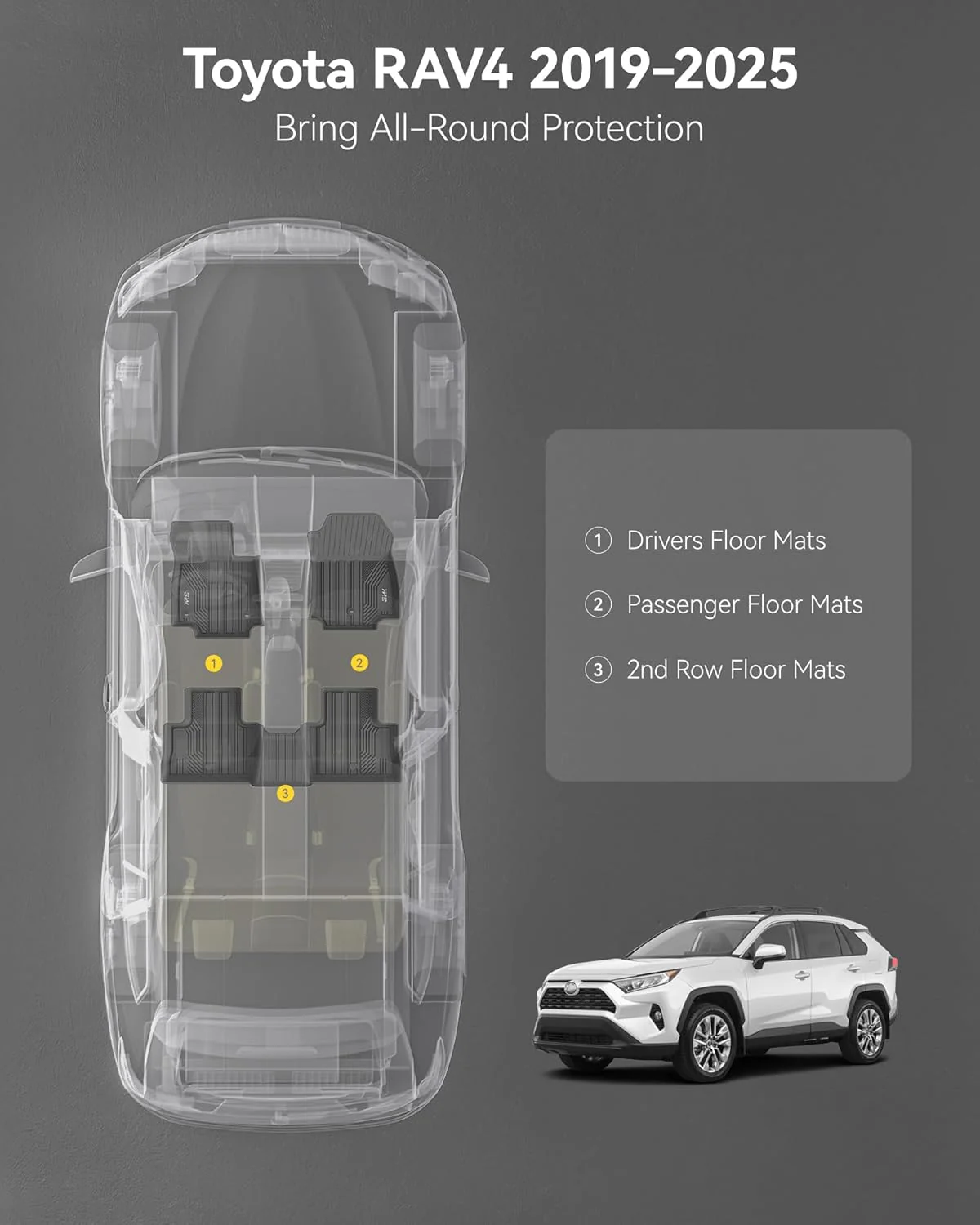 أدريان برو - دعاسات الأمامية سيارة تويوتا راف 4 (بنزين فقط - غير مناسبة للهايبرد) لسنوات 2019-2025 - Image 3